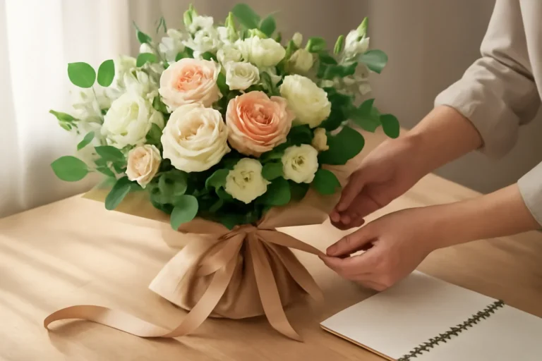 ilustrasi editorial untuk artikel cara merawat hand bouquet agar lebih tahan lama