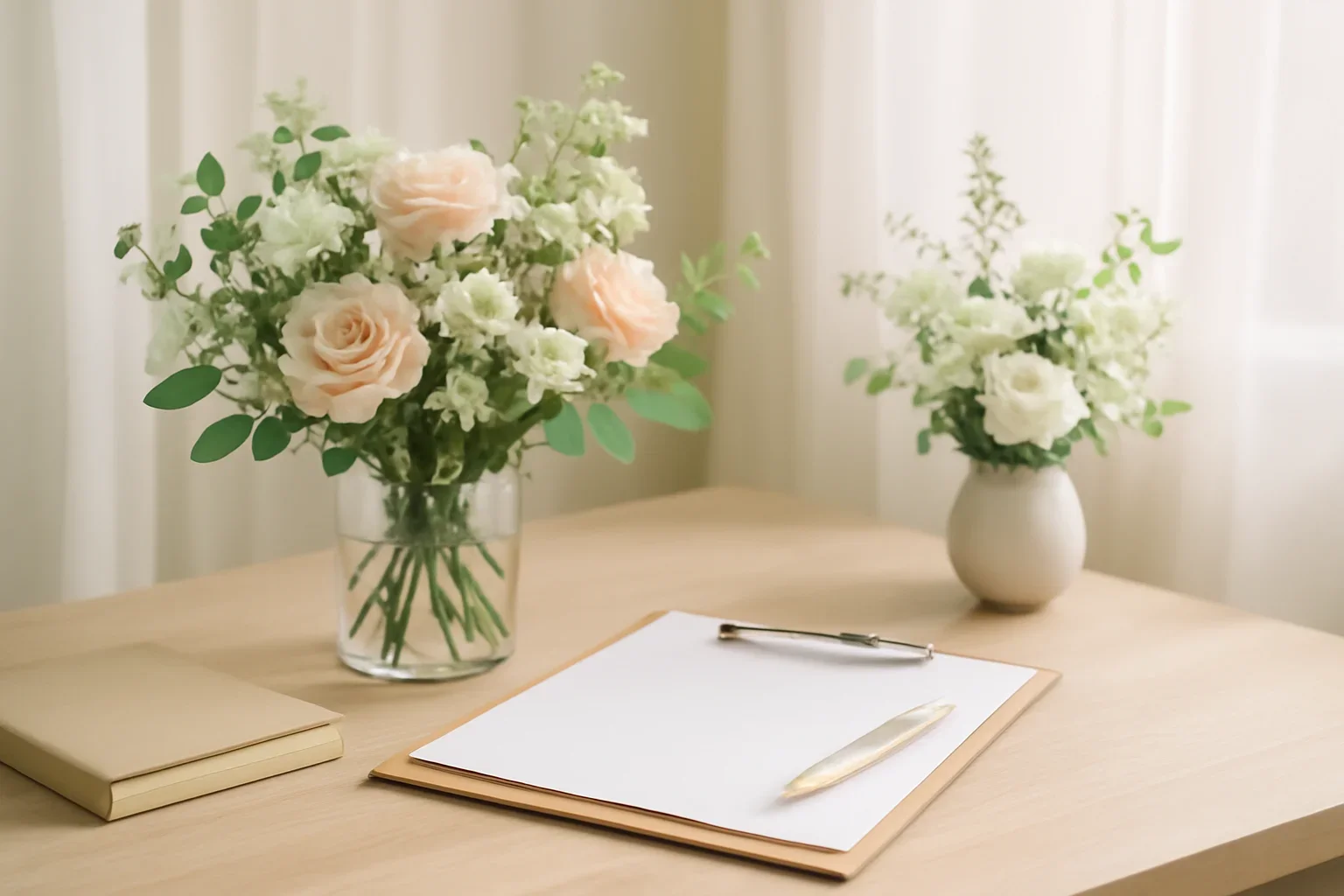 kebijakan refund dan penanganan kendala dengan nuansa florist yang rapi