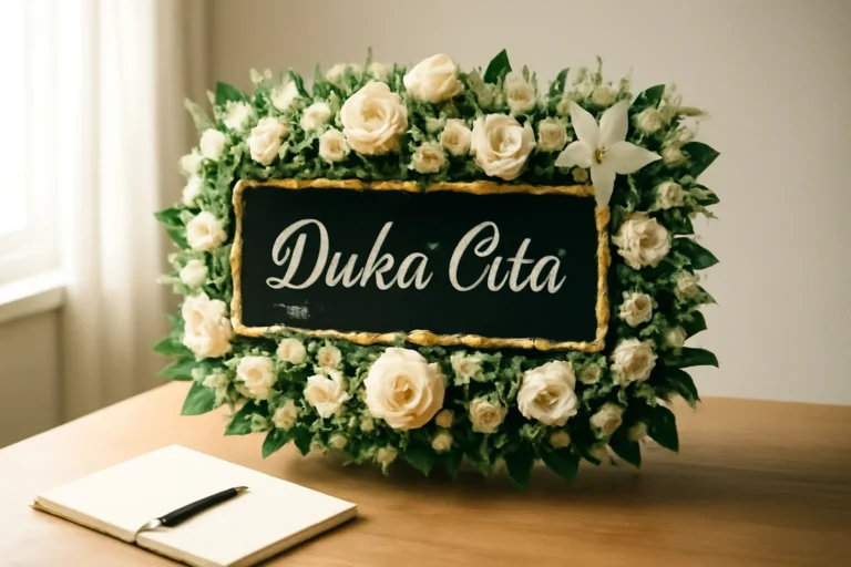 ilustrasi editorial untuk artikel model papan bunga duka cita yang banyak dicari